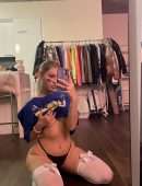 Jordyn Jones Booty in Tiny Black Thong Panties