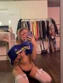 Jordyn Jones Booty in Tiny Black Thong Panties