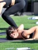 Josephine Skriver, Miranda Kerr and Jasmine Tookes Booty in Leggings at JOJA Launch in Santa Monica