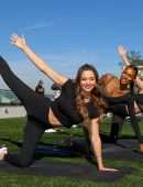 Josephine Skriver, Miranda Kerr and Jasmine Tookes Booty in Leggings at JOJA Launch in Santa Monica
