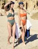 Joy Corrigan Cameltoe in Orange Bikini on a Beach in Los Cabos