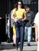 Kendall Jenner Booty in Jeans on the Set of a Photoshoot in Los Angeles