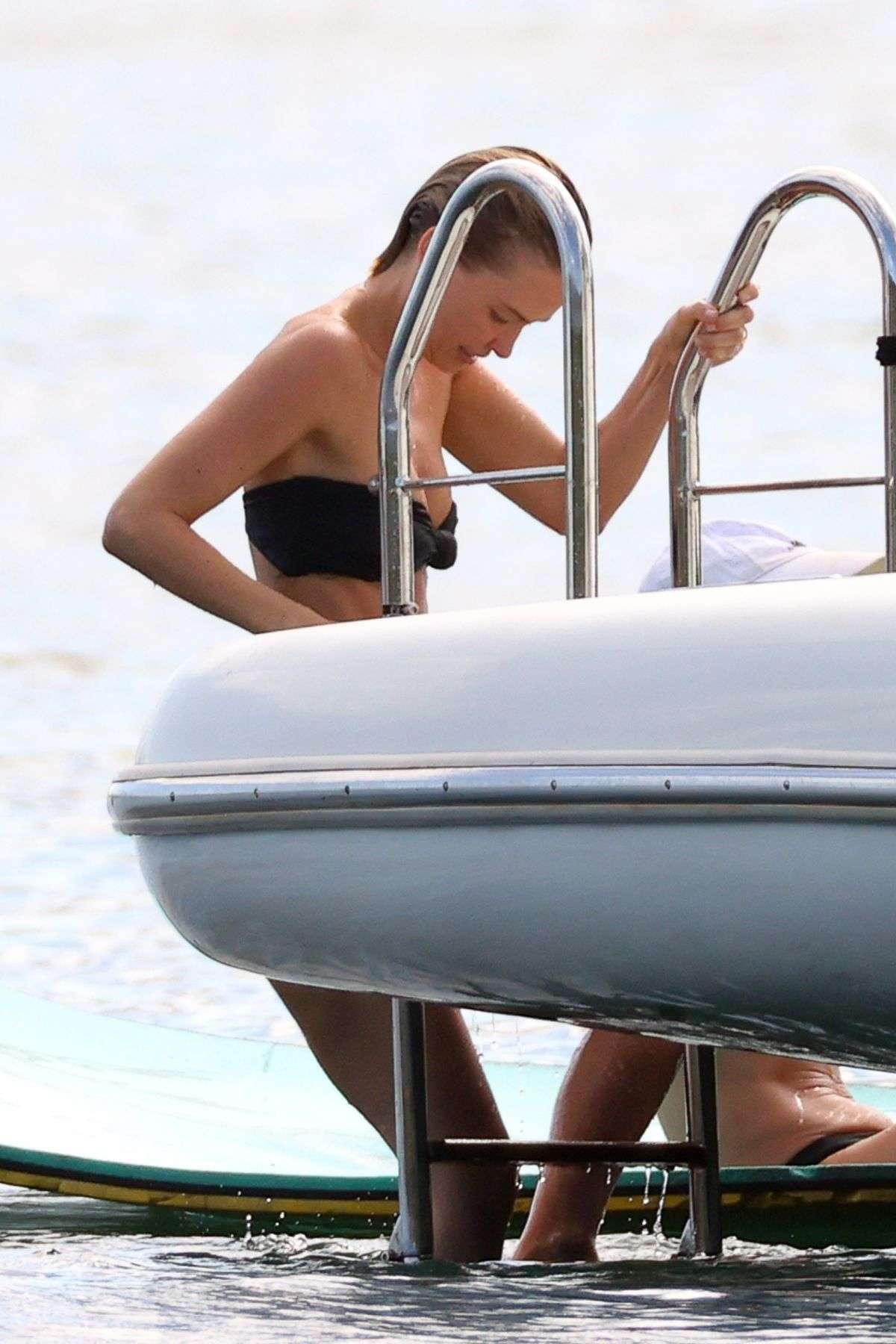 Lara Bingle in Bikini at a Boat on Sydney Habour