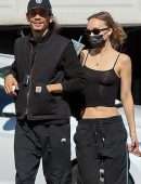 Lily-Rose Depp Pokies in a See-Through Top Out in Los Angeles