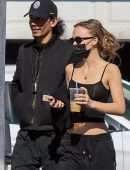 Lily-Rose Depp Pokies in a See-Through Top Out in Los Angeles