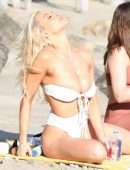 Lindsey Pelas Booty and a Cleavage in a Skimpy Bikini on a Beach in Malibu