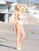 Lindsey Pelas Booty and a Cleavage in a Skimpy Bikini on a Beach in Malibu