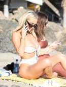 Lindsey Pelas Booty and a Cleavage in a Skimpy Bikini on a Beach in Malibu