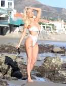 Lindsey Pelas Booty and a Cleavage in a Skimpy Bikini on a Beach in Malibu