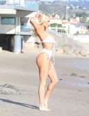 Lindsey Pelas Booty and a Cleavage in a Skimpy Bikini on a Beach in Malibu