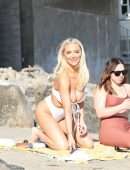 Lindsey Pelas Booty and a Cleavage in a Skimpy Bikini on a Beach in Malibu