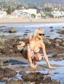 Lindsey Pelas Booty and a Cleavage in a Skimpy Bikini on a Beach in Malibu