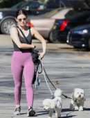 Lucy Hale Booty, Walking her Dogs in Los Angeles