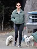 Lucy Hale Booty, Walking her Dogs in Studio City