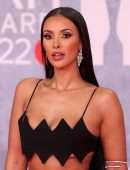 Maya Jama Cleavage and Belly Button in Revealing Dress at The BRIT Awards 2022 in London