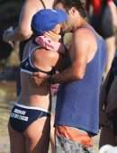 Natalie Portman and husband Benjamin Millepied Kissing on a Beach in Sydney