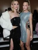 Olivia Ponton Leggy in a Revealing Dress at Christian Cowan Fashion Show in New York