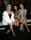 Olivia Ponton Leggy in a Revealing Dress at Christian Cowan Fashion Show in New York
