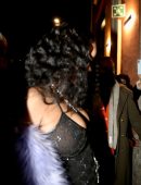 Rihanna in a See-Through Dress at Gucci Fashion Show After Party in Milan