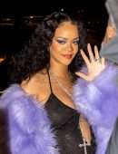 Rihanna in a See-Through Dress at Gucci Fashion Show After Party in Milan