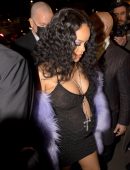 Rihanna in a See-Through Dress at Gucci Fashion Show After Party in Milan