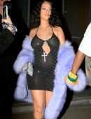 Rihanna in a See-Through Dress at Gucci Fashion Show After Party in Milan