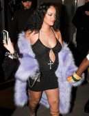 Rihanna in a See-Through Dress at Gucci Fashion Show After Party in Milan