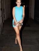 Rita Ora Leggy in a Short Dress at Milan Fashion Week in Italy