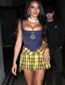 Tinashe Leggy and Cleavage at Craig’s Restaurant in West Hollywood