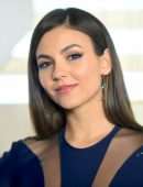 Victoria Justice Beautiful in a Deep Cleavage Dress at Homecoming Big Game Weekend in West Hollywood
