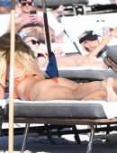 Victoria Silvstedt Booty in an Orange Two-Piece Bikini in Miami