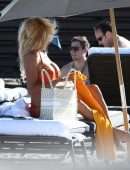 Victoria Silvstedt Booty in an Orange Two-Piece Bikini in Miami