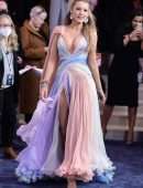 Blake Lively Upskirt, and husband Ryan Reynolds at the Premiere of "The Adam Project" in New York