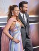 Blake Lively Upskirt, and husband Ryan Reynolds at the Premiere of "The Adam Project" in New York