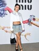 Camila Mendes Leggy at Miu Miu show at Paris Fashion Week