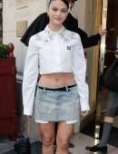 Camila Mendes Leggy at Miu Miu show at Paris Fashion Week