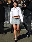 Camila Mendes Leggy at Miu Miu show at Paris Fashion Week