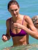 Candice Swanepoel Booty in Bikini on a Beach in Miami