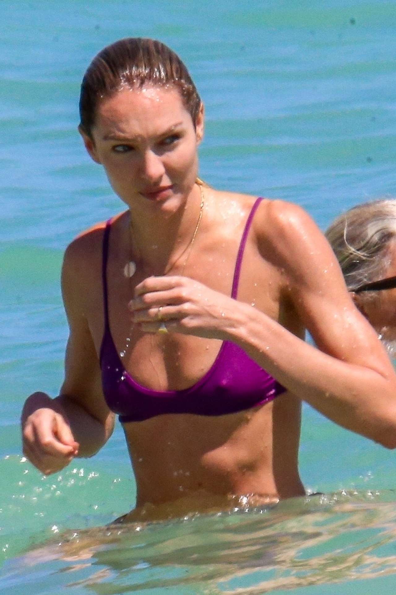 Candice Swanepoel Booty in Bikini on a Beach in Miami