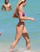 Candice Swanepoel Booty in Bikini on a Beach in Miami