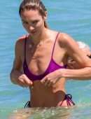 Candice Swanepoel Booty in Bikini on a Beach in Miami