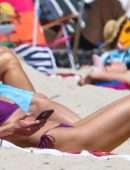 Candice Swanepoel Booty in Bikini on a Beach in Miami