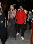 Candice Swanepoel in a See-Through Dress Arriving at the SKIMS Pop-up in Miami