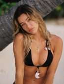 Cindy Prado Booty and Cleavage in Black Bikini at the Beach