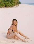 Cindy Prado Booty and Cleavage in Black Bikini at the Beach