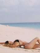 Cindy Prado Booty and Cleavage in Black Bikini at the Beach