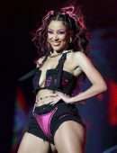 Doja Cat Leggy and Cleavage, Performing onStage at Lollapalooza Brazil Music Festival in Sao Paulo