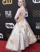 Elle Fanning Cleavage at 27th Annual Critics Choice Awards in Los Angeles