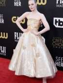 Elle Fanning Cleavage at 27th Annual Critics Choice Awards in Los Angeles
