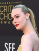 Elle Fanning Cleavage at 27th Annual Critics Choice Awards in Los Angeles